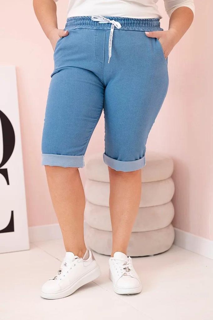 Kesi Shorts aus Leinen für Frauen Varno azurblau 5XL