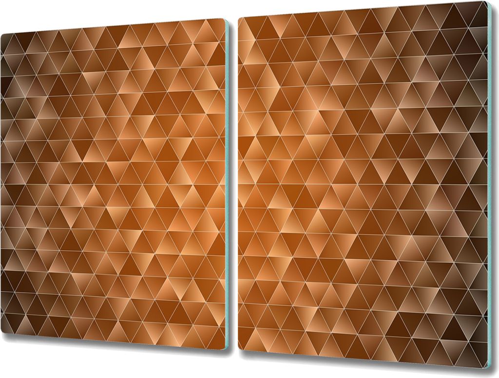 Coloray Schneidebrett Herdabdeckplatte 2x40x52 cm Kochplattenabdeckung Küchenbrett Hackbrett - geometrische Dreiecke