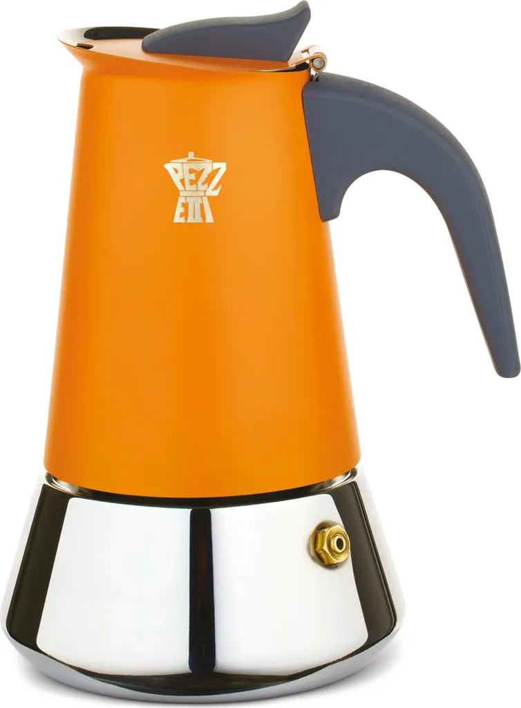 Pezzetti Steelexpress Caffettiera Induzione 6 Tazze Acciaio Inox Arancio