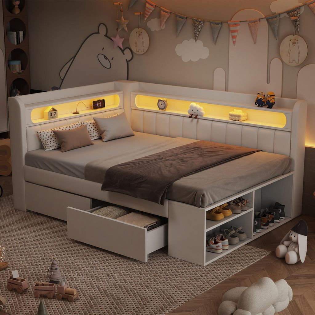 Flieks Schlafsofa 90x200cm mit USB, Tagesbett Jugendbett Produktbild 