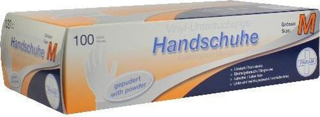 Handschuhe Einmal Vinyl gepudert M 100 St Produktbild 1