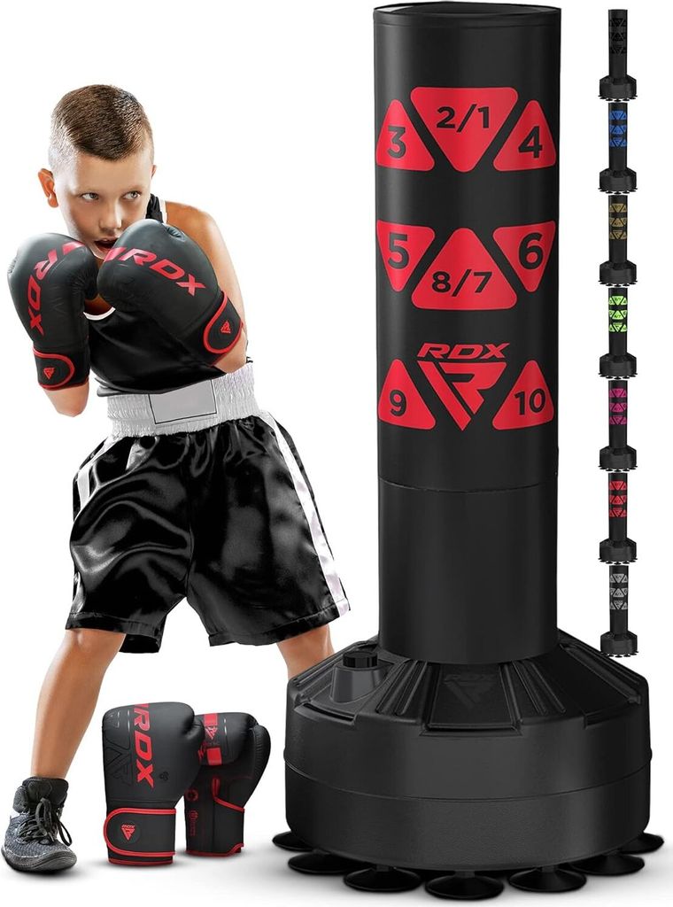 Standboxsack RDX freistehender Boxsack für Kinder, 4FT Boxsack mit Handschuhen