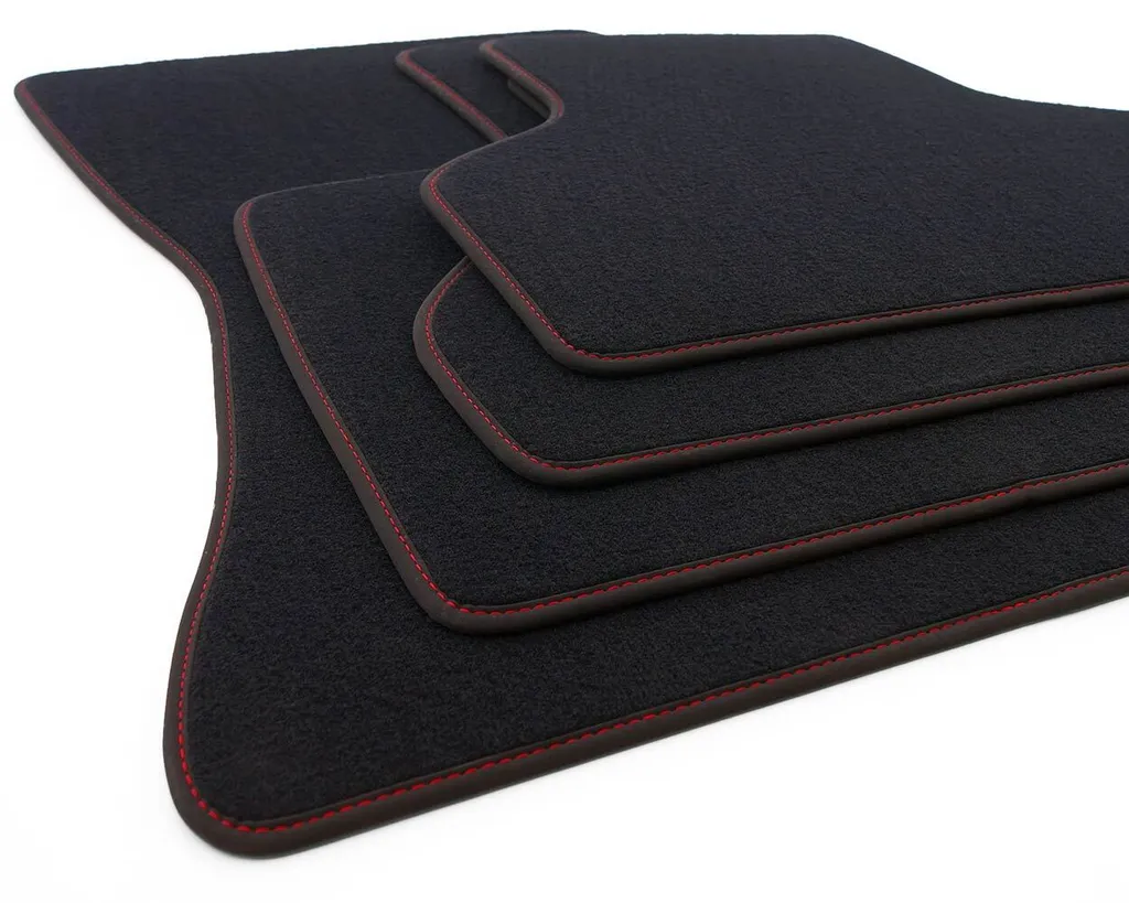 Set Tappeti Originali Velluto Nero Cuciture Rosse BMW X5 F15 2013-18