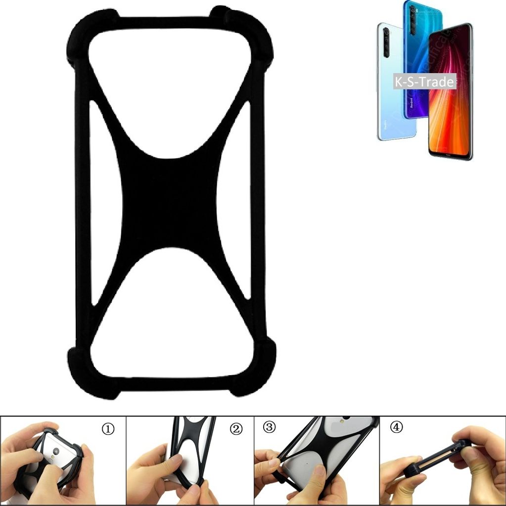 K-S-Trade Handy-Hülle Schutz-Hülle kompatibel mit Xiaomi Redmi Note 8 2021 Silikon Bumper TPU Softcase Smartphone Stoßschutz, schwarz