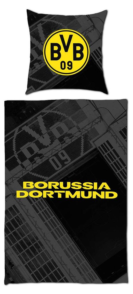 Borussia Dortmund BVB Biberbettwäsche Stadion 135 x 200cm Produktbild 