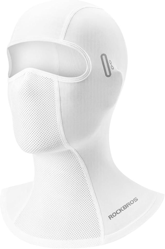 ROCKBROS Sturmhaube Kühlende Balaclava Gesichtsmaske UPF 50+ Damen Herren Atmungsaktiv Sommer für Outdoor Sports Radfahren Fahrrad Motorrad, Weiß