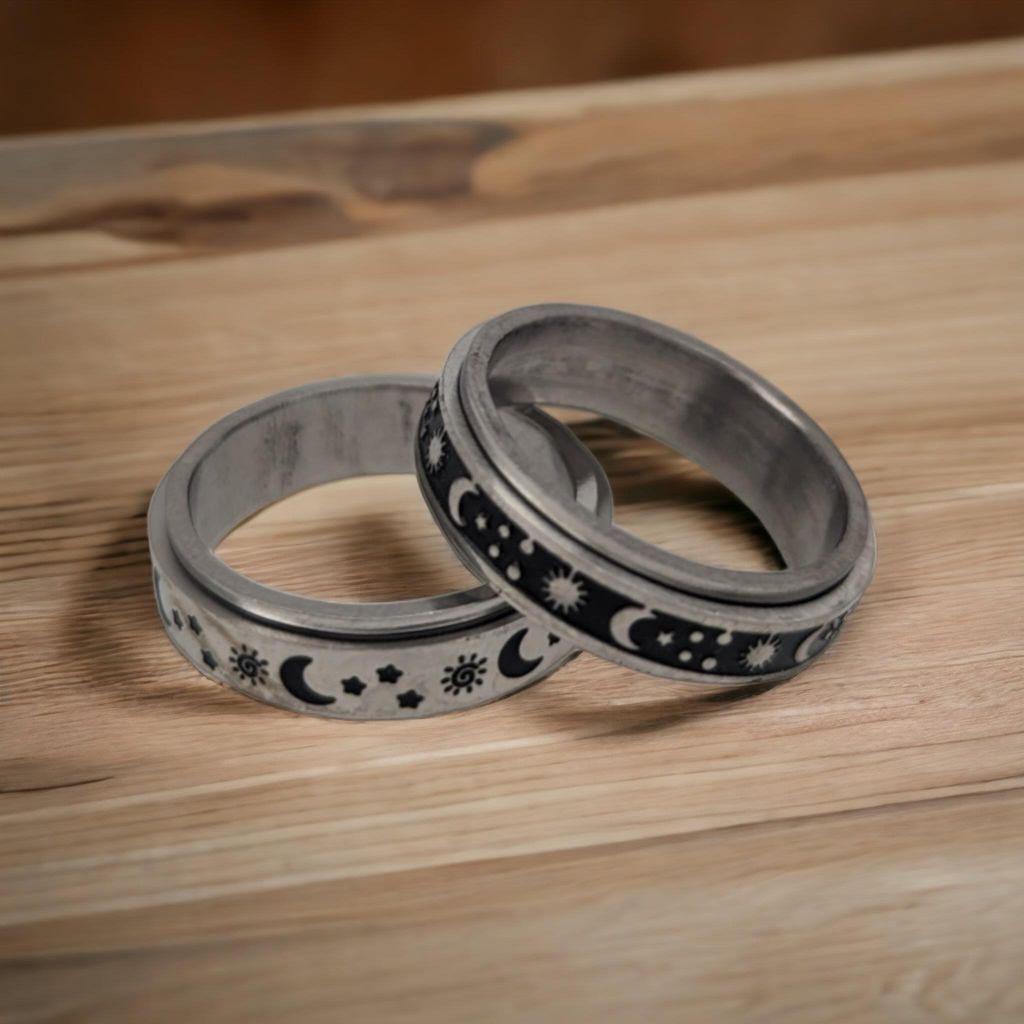 GLITNIR Schwarze Sonne Ring Aus Edelstahl – Wikinger Ring Von WIKINGAR