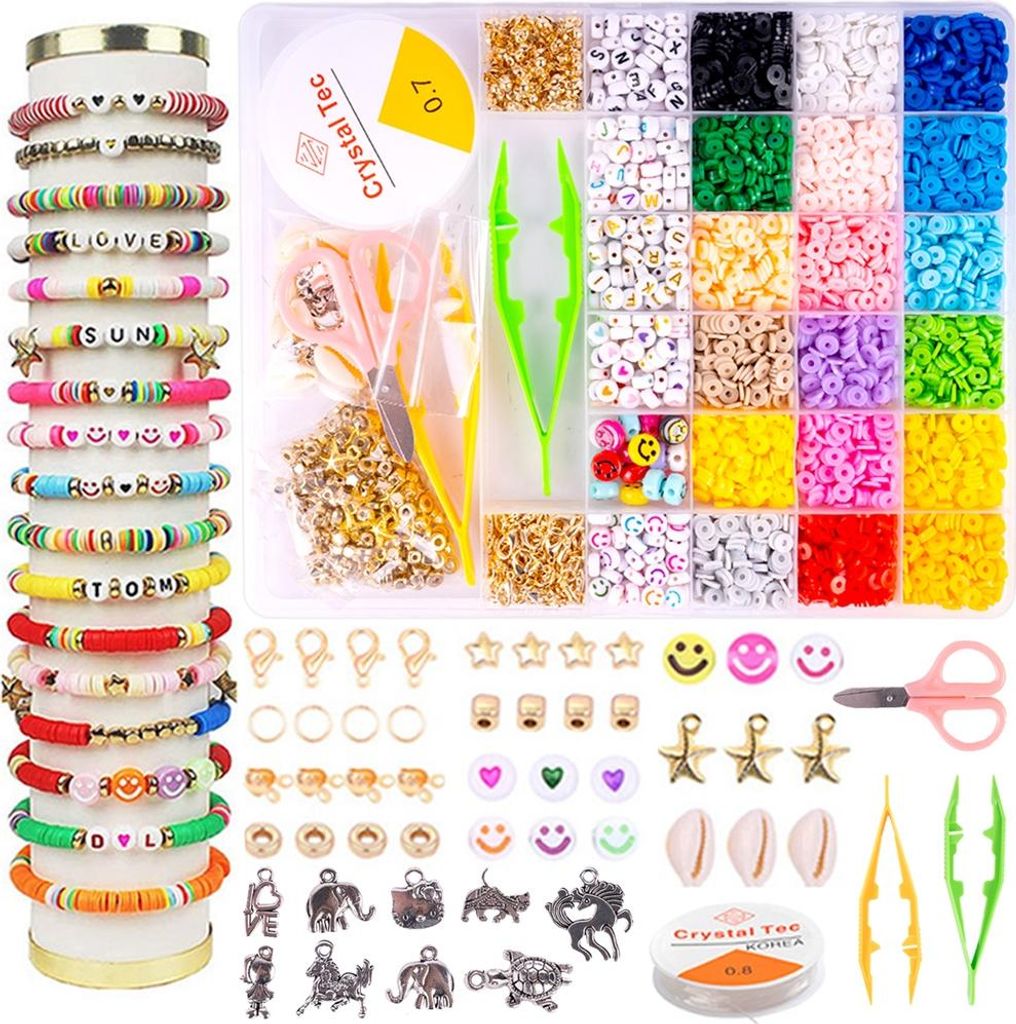 Malplay Perlen Set zum Auffädeln Halskette Armband selber Produktbild 