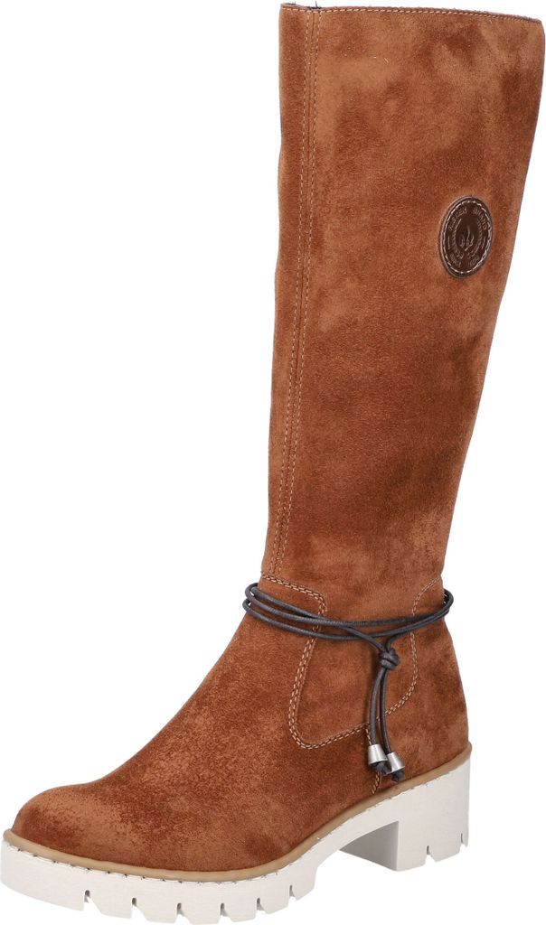Rieker Damen Stiefel Langschaft hübsches Zierband kräftige Produktbild 