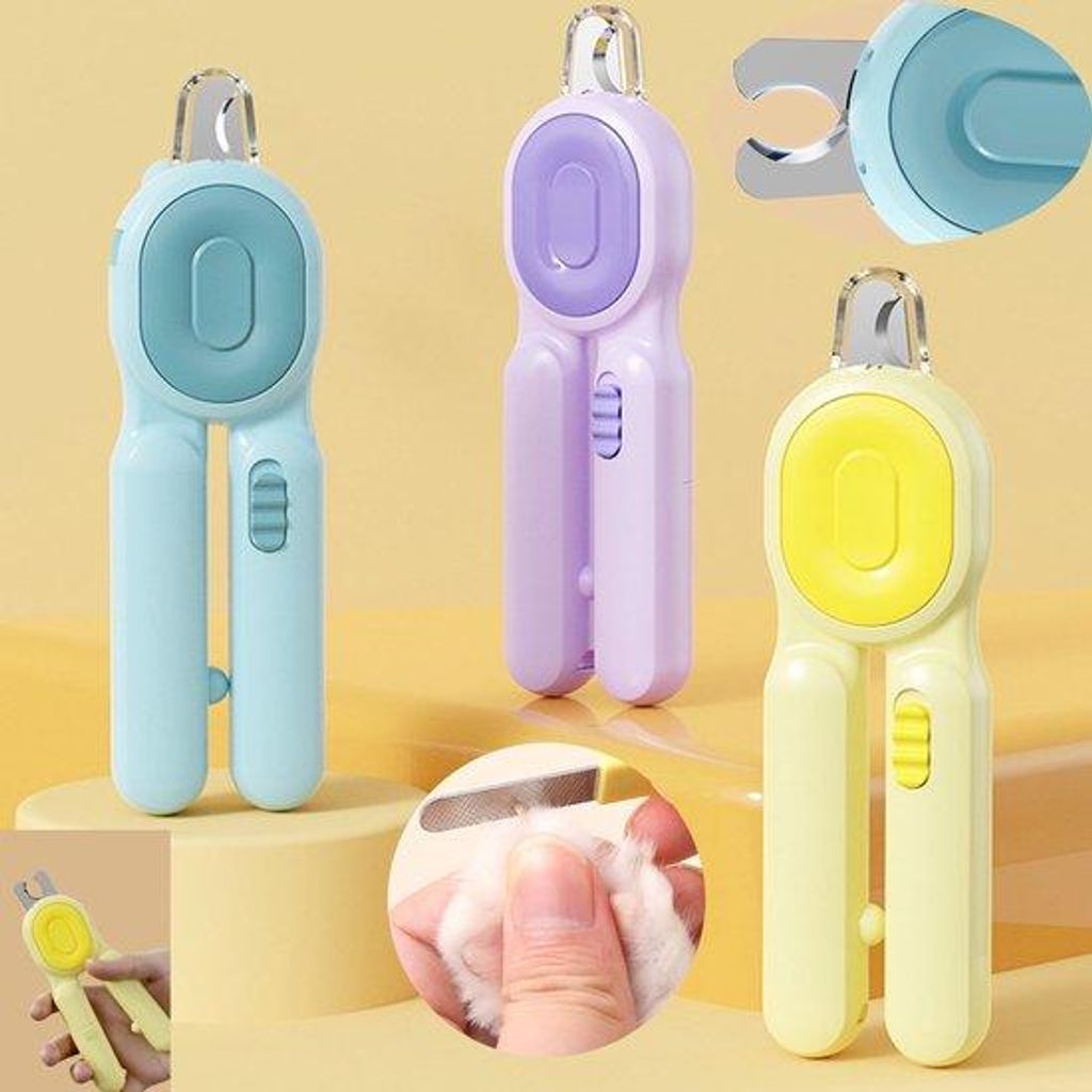 Nagelknipperset für Hunde und Katzen mit Sicherheitskap, ergonomischer Handgriff und Stahlmessern.