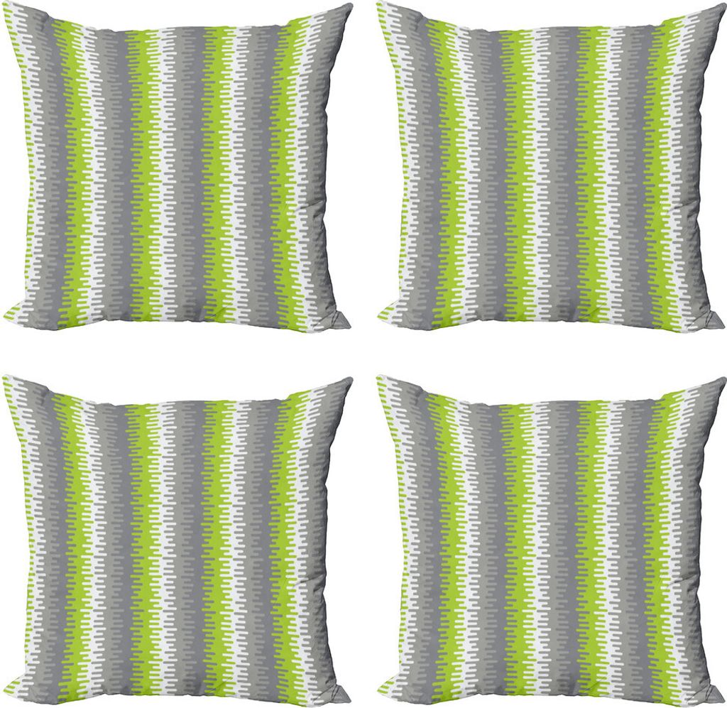 ABAKUHAUS Abstrakt Kissenbezug Set (4 Stück), Wellenförmige vertikale Streifen, Moderner Doppelseitiger Digitaldruck, 45 cm x 45 cm, Mehrfarbig