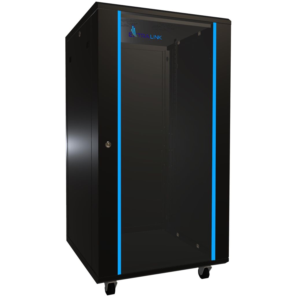 Extralink Baie de Brassage au Sol 22U 600×600 Noire Rack Image du produit 