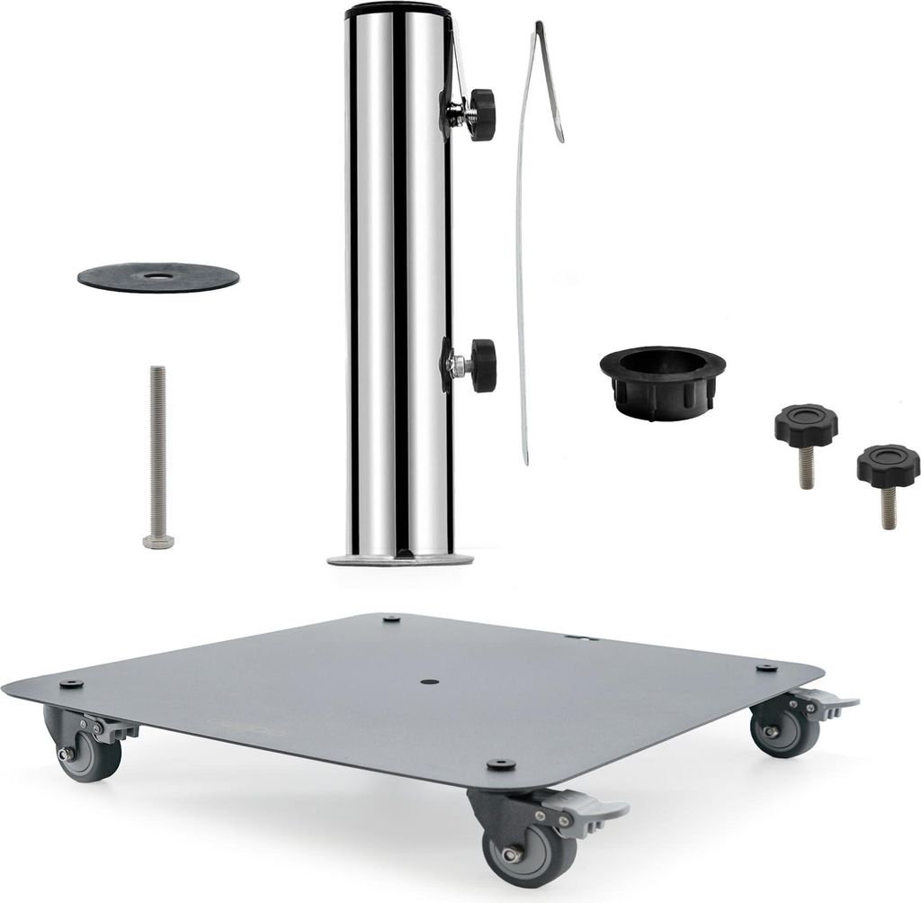 Doppler Universalplatte Vario mit Rollen plus Standrohr für Sonnenschirme