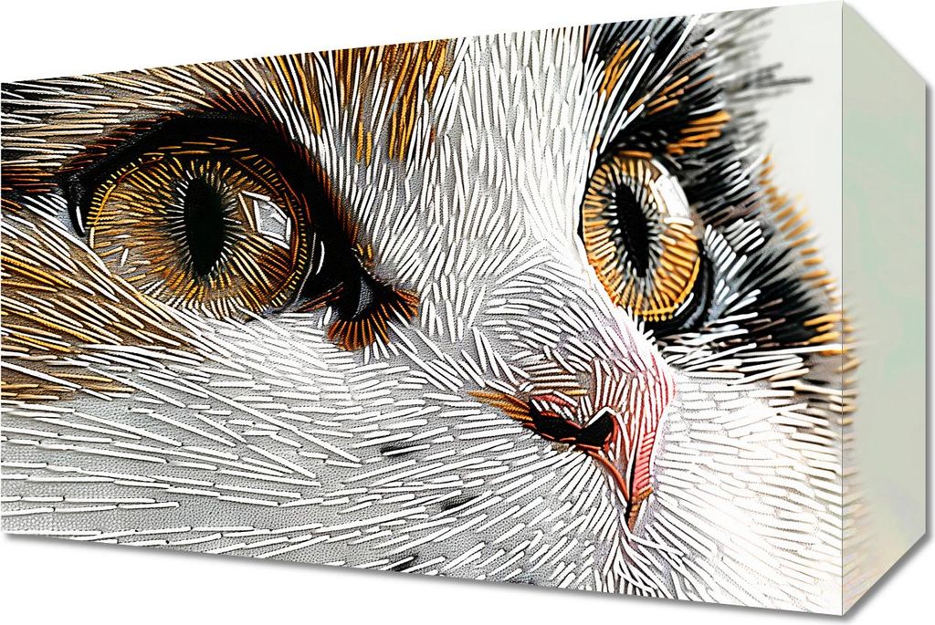 Bild 30x20cm Gestickte Katze