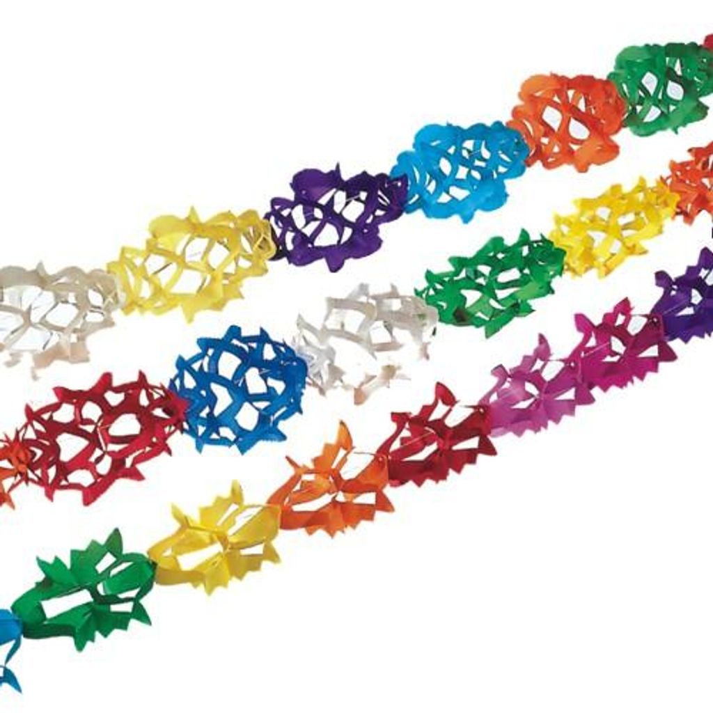 240x Girlanden Papier 4 m farbig bunt Fasching Karneval Geburtstag Deko
