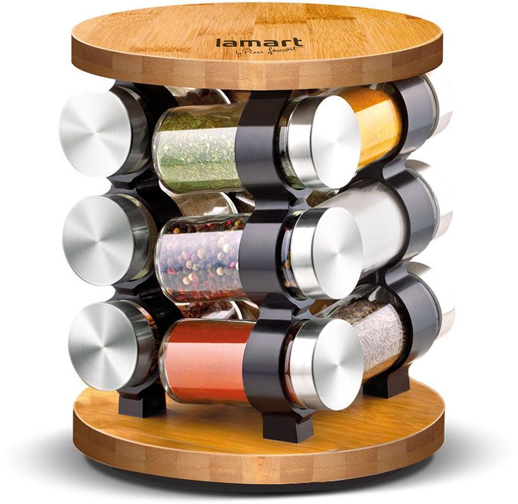 LAMART LT7051 Set di spezie su supporto rotante in bambù Immagine del prodotto 