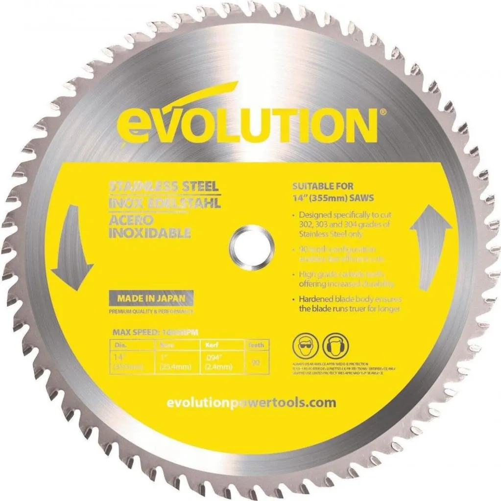 Lame de Scie Circulaire Inox Evolution 355mm pour Découpe Tube et Tôle