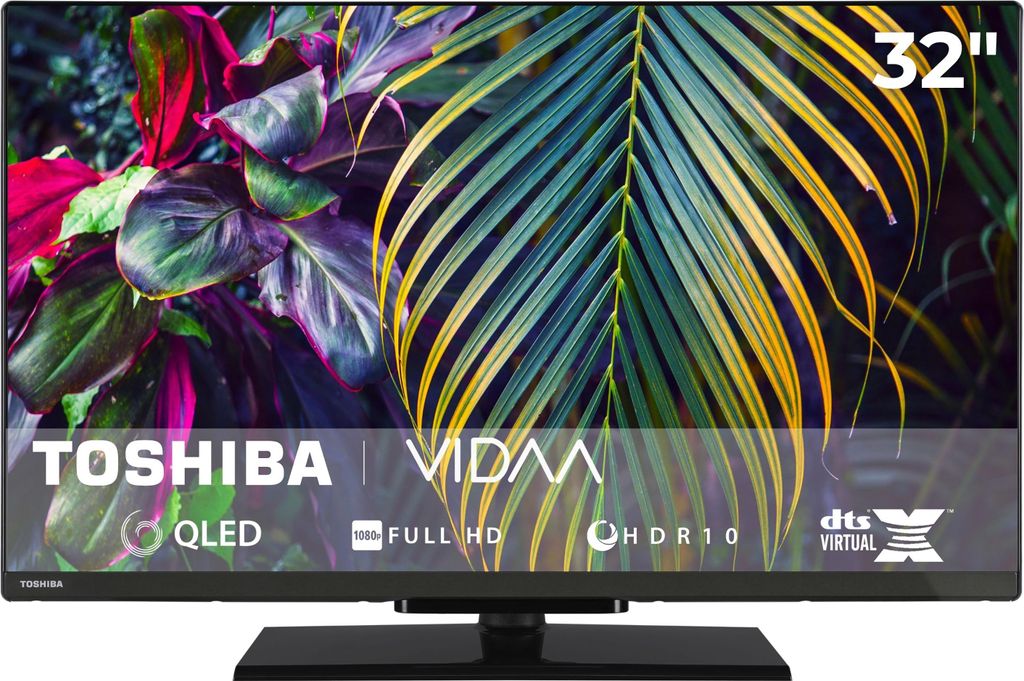Toshiba QLED Fernseher 32 Zoll Smart TV VIDAA Full HD Fernseher HDR Smart TV mit Triple-Tuner