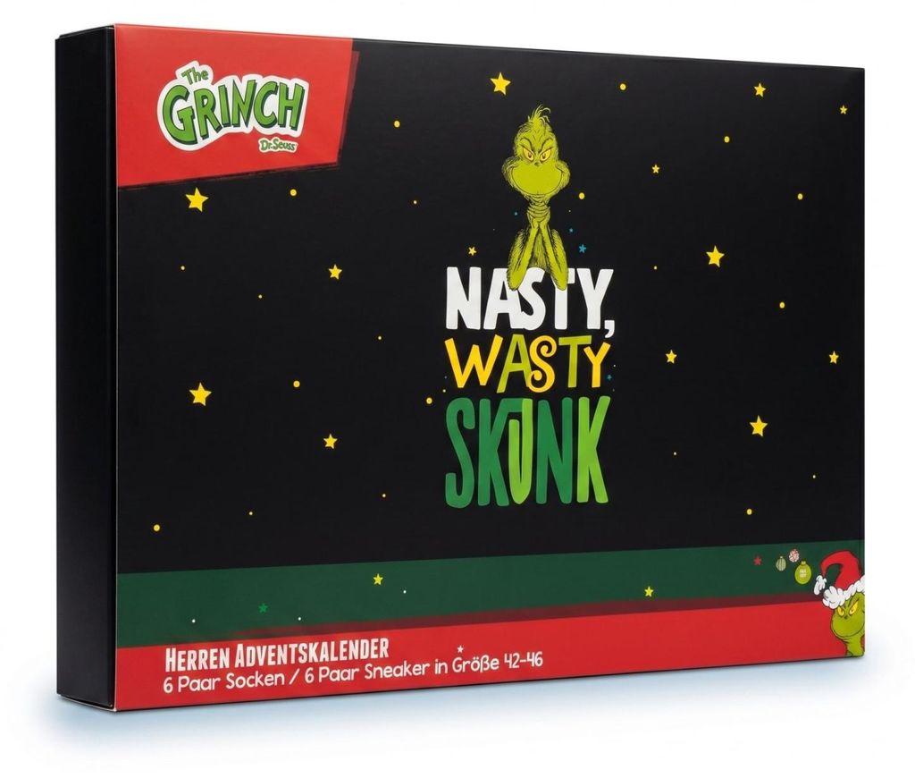 The GRINCH - HERREN Adventskalender 12 Paar Socken 42-46 ( Produktbild 