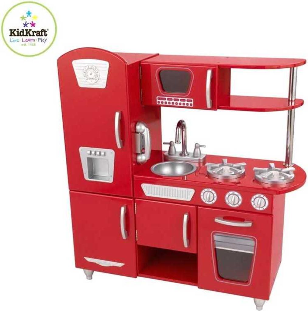 KidKraft Kinder Holz Spielküche retro rote Vintage; 53173
