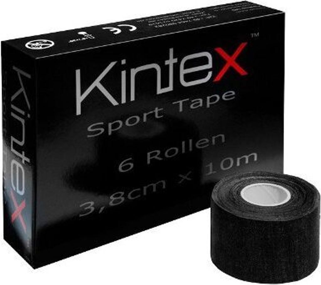 Kintex 6 Rollen Sport Tape 3,8cm x 10m, starrer Tapeverband Produktbild 