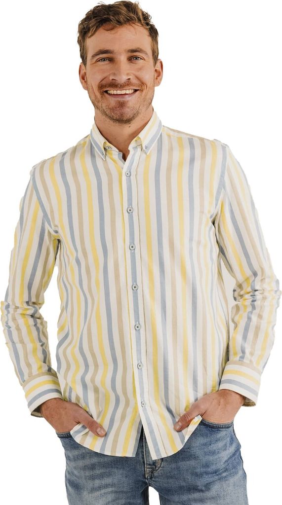 State of Art Hemd Streifen Baumwolle weite Passform