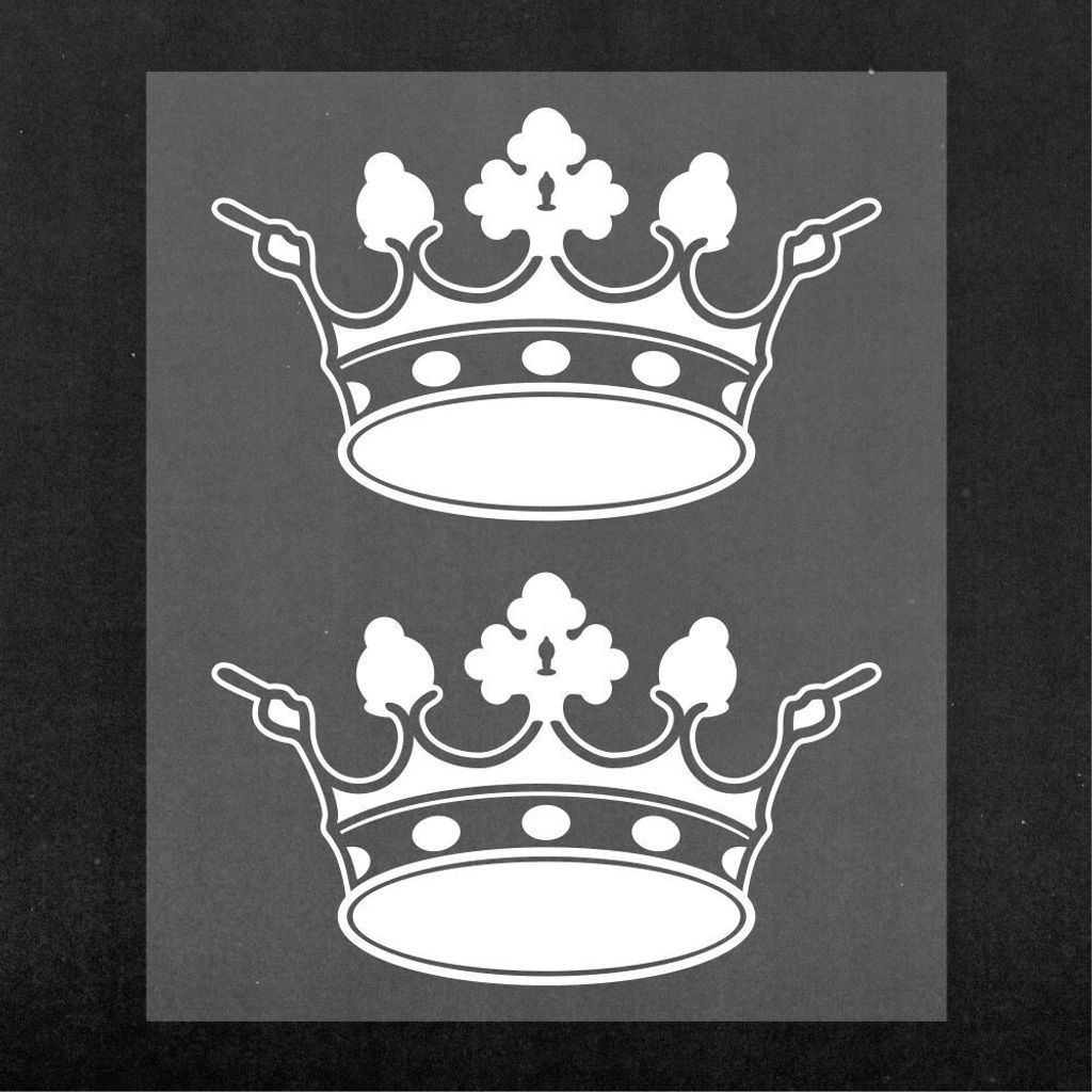 Sticker Aufkleber Krone Weiß 10x12cm