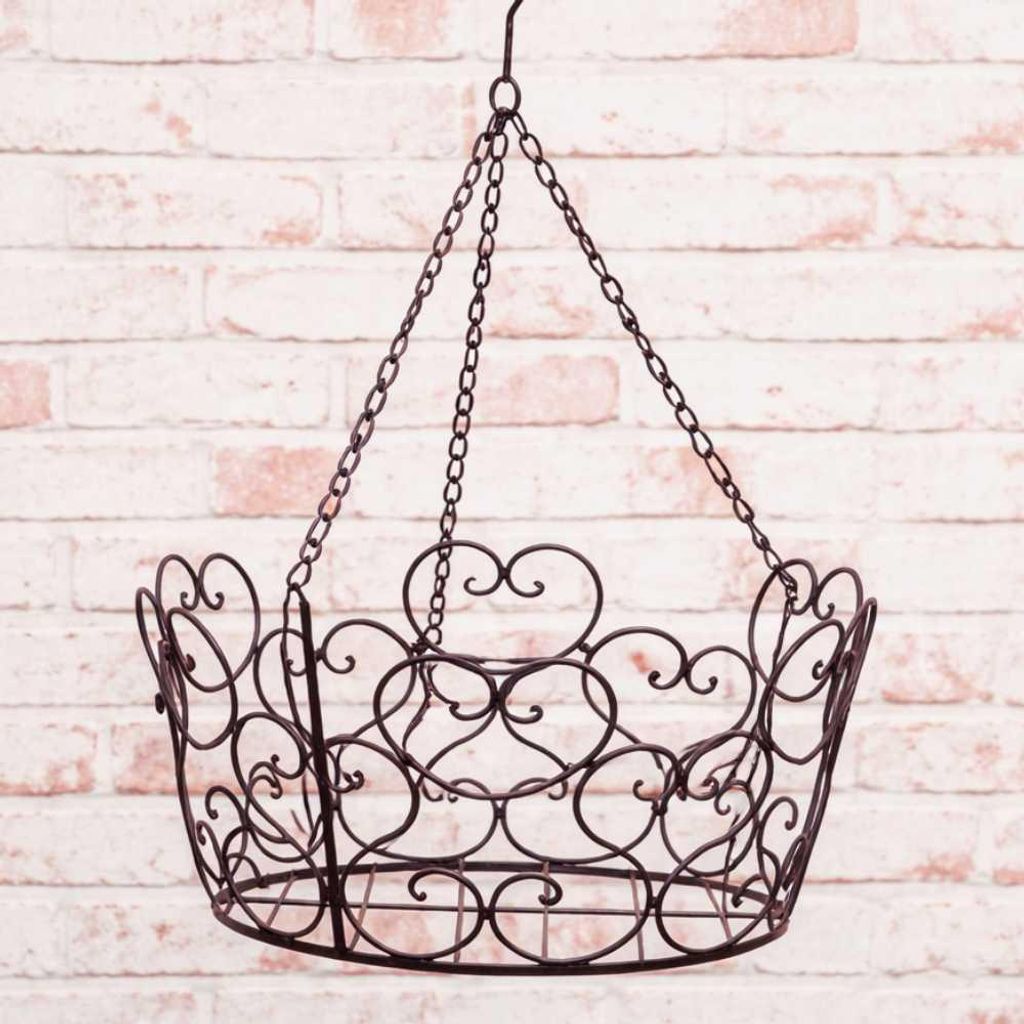 AltoBelli Hängekorb MIRELLA Blumenampel mit HERZ Metall 53x35 Blumentopf Hänger