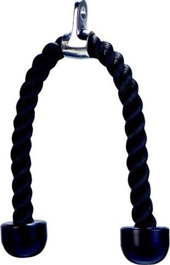 Muscle Power Dubbel Triceps Rope, Schwarz, 70 cm
