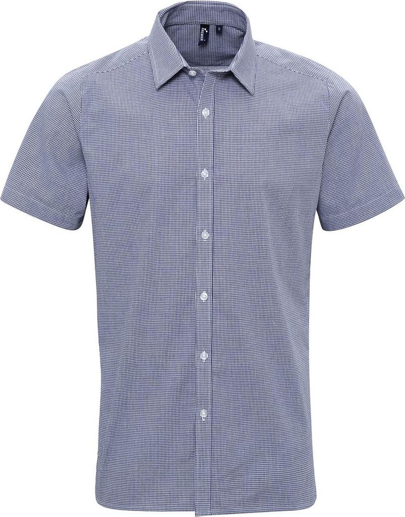Premier - Hemd für Herren kurzärmlig LT2864 (3XL) (Marineblau/Weiß)