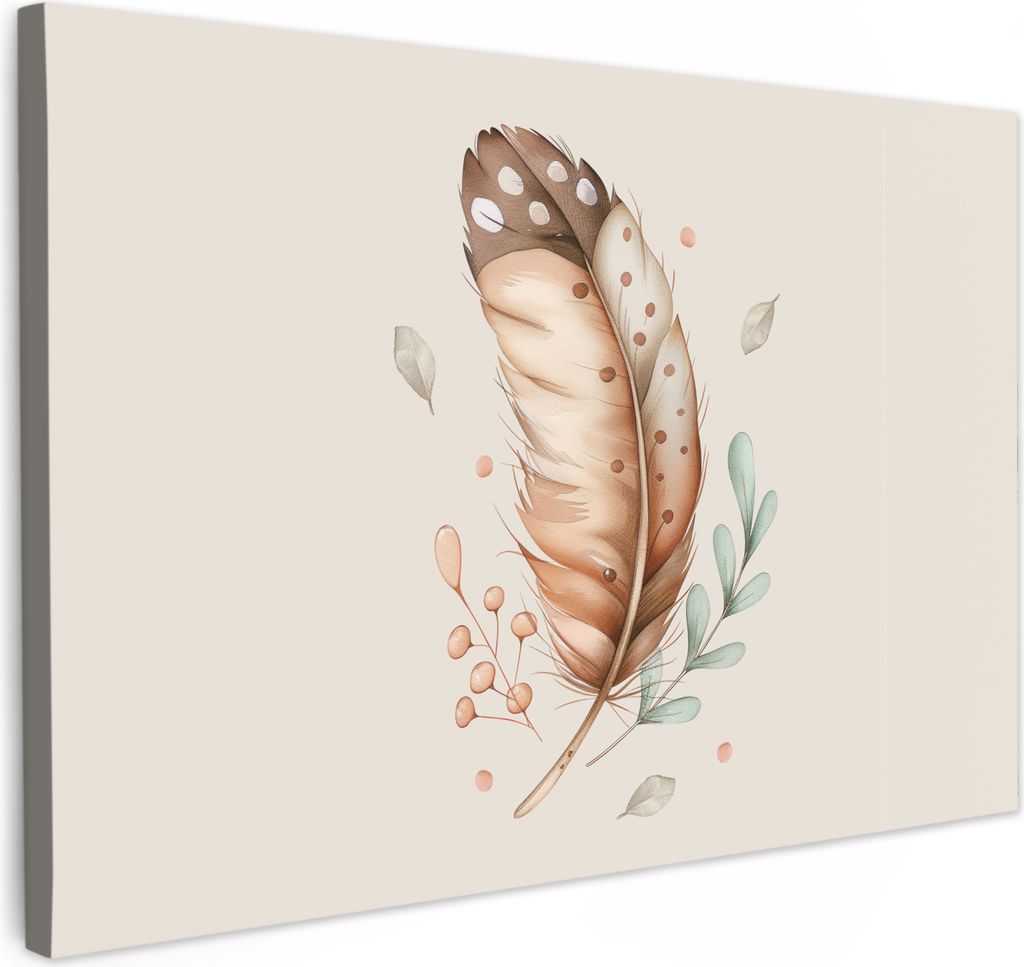 Wanddeko 60x40 cm - Kinder Bohemian - Feder - Boho, Wandbilder, Wanddeko Wohnzimmer, Bild