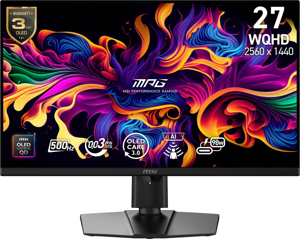 MSI MPG 271QR QD-OLED X50 Computerbildschirm 67,3 cm (26.5") 2560 x 1440 Pixel Wide Quad HD Schwarz