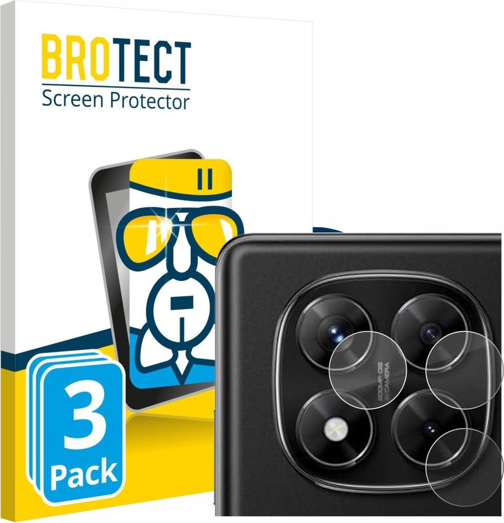 3x BROTECT Schutzglas für Xiaomi Redmi Note 14 Pro 4G (NUR Kameraschutz) Schutzfolie Panzer Folie Glas Display Schutz klar