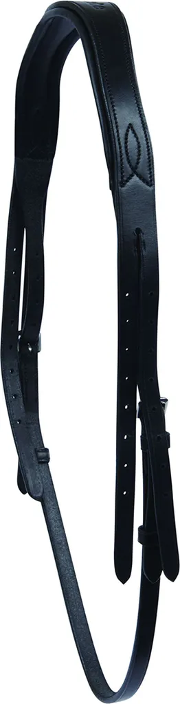 Têtière de Bridon en Cuir Noir Collegiate WB1064 - Équipement Cheval Full