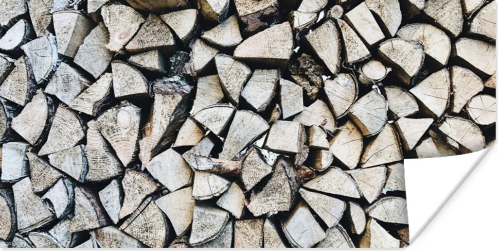 MuchoWow Poster Holz - Kamin - Winter 160x80 cm - Foto Poster