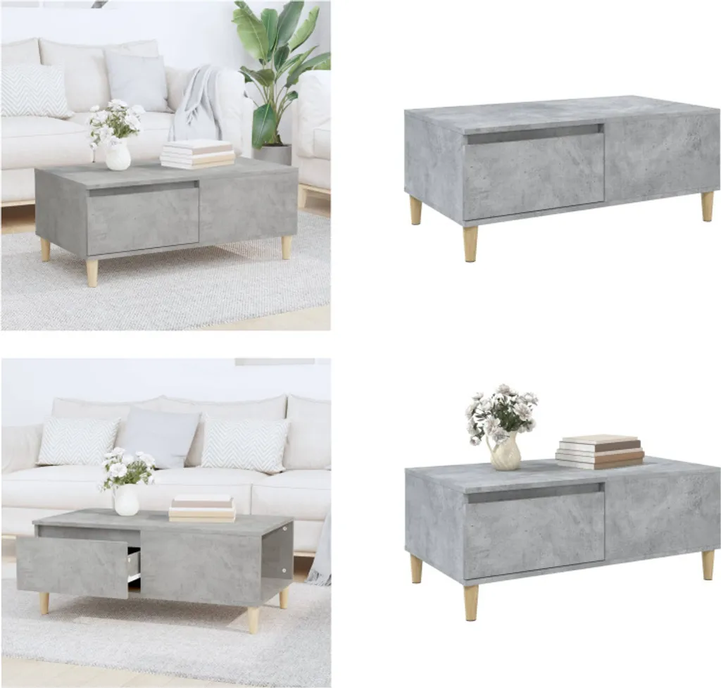 Tavolino da Caffè Grigio Cemento 90x50 cm vidaXL Design Industriale