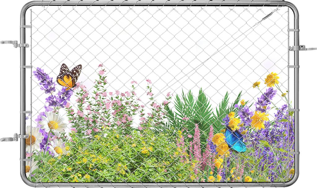 VEVOR Gartentür, 183x122 cm, verstellbares Maschendrahtzauntor, passend für Gartenzauntoröffnungen von 61–183 cm(B)x183 cm(H), Zauntor für Ba...