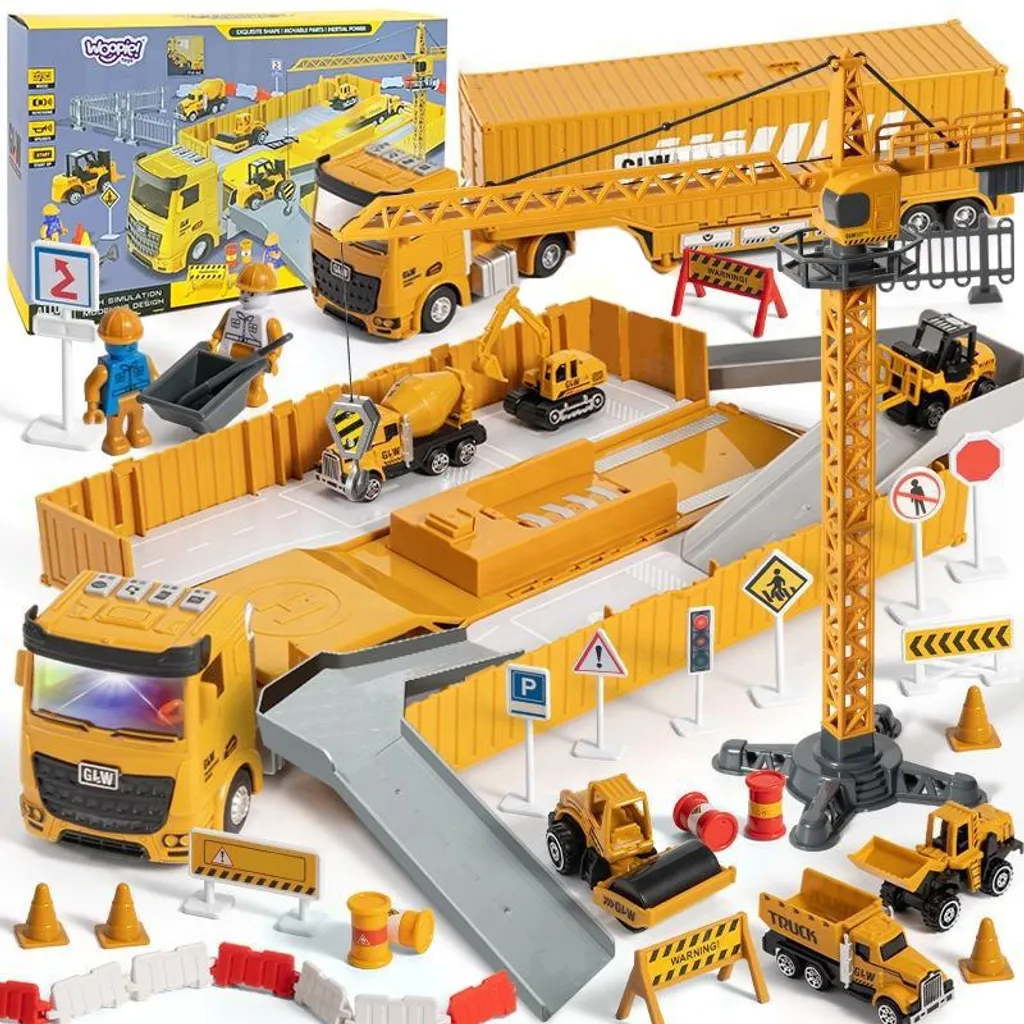 Woopie Truck 6 en 1 : Jeu de construction avec grue et accessoires 48 pcs