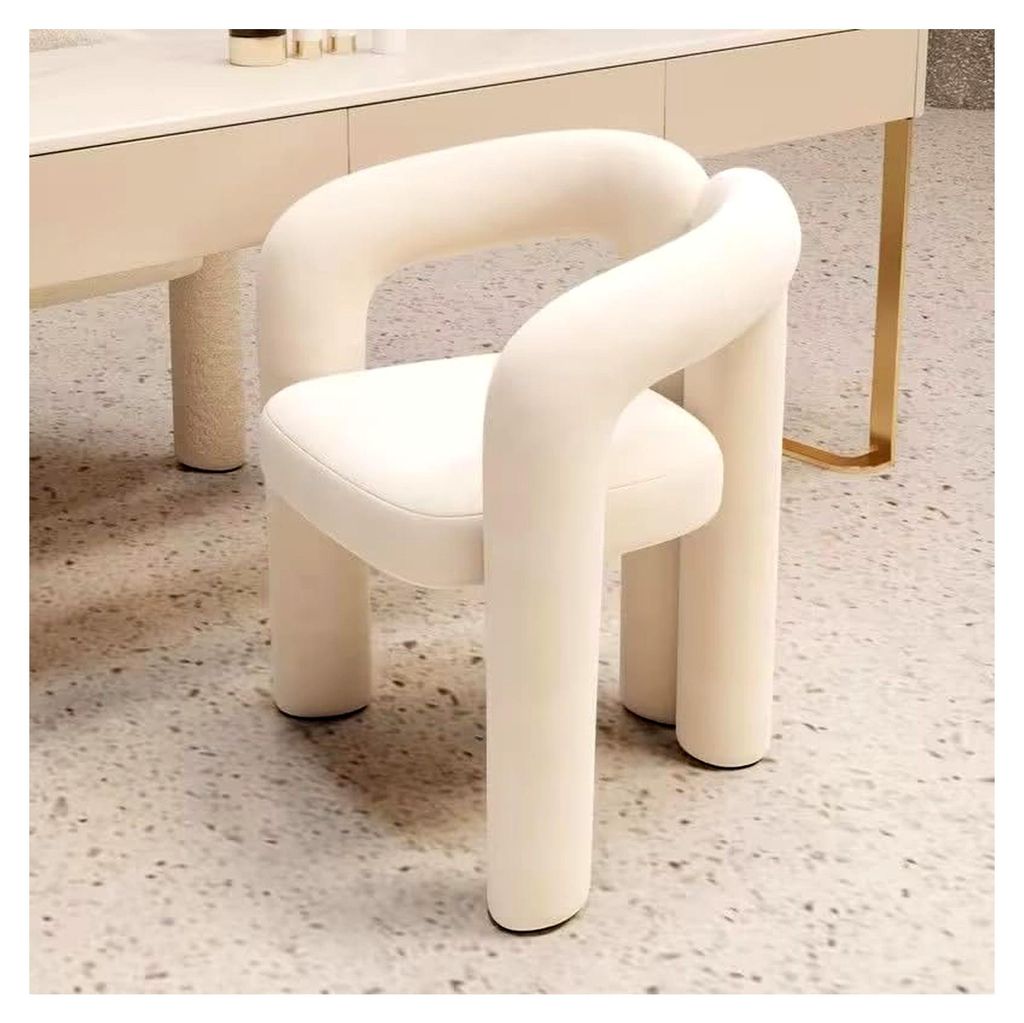 Moderner Armlehnstuhl - Cremefarbenes gepolstertes Flanellsofa für das Wohnzimmer, stilvolle Loungemöbel, gemütlicher Lesesessel, dekorativer Ei...