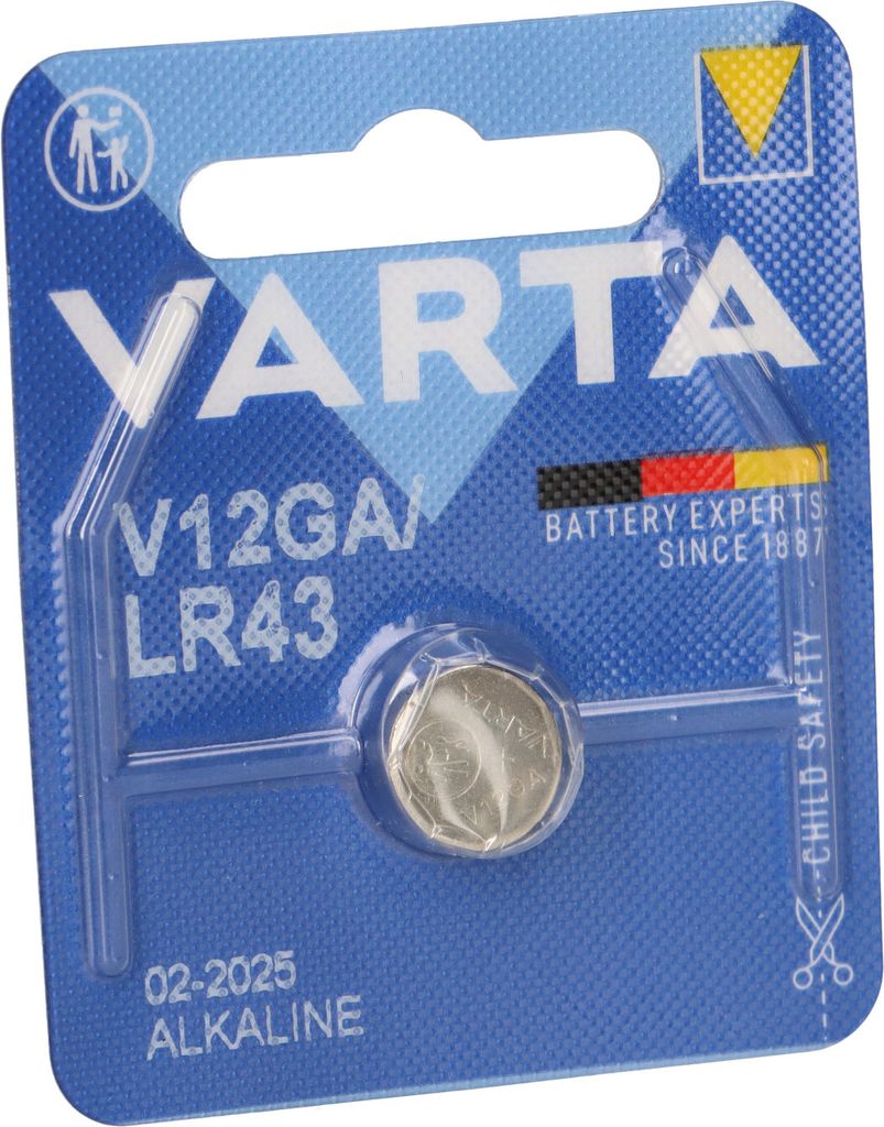 Varta v12ga, Alcali, 1,5 V, 80 mAh, 11,6 mm, 11,6 mm, 4,2 Image du produit 