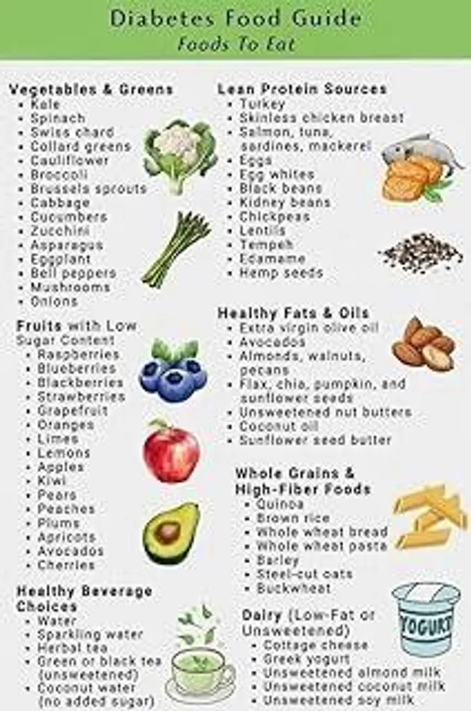Poster sull'alimentazione per diabetici, elenco di alimenti con indice glicemico e contenuto di carboidrati, poster educativo da appendere in cucina, in ufficio e in clinica (con cornice, 20 x 30 cm)