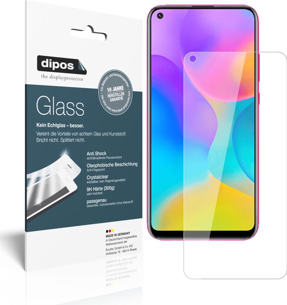 2x Schutzfolie für Huawei Enjoy 10 - Anti-Shock 9H Folie dipos Glass Kunststoffglas