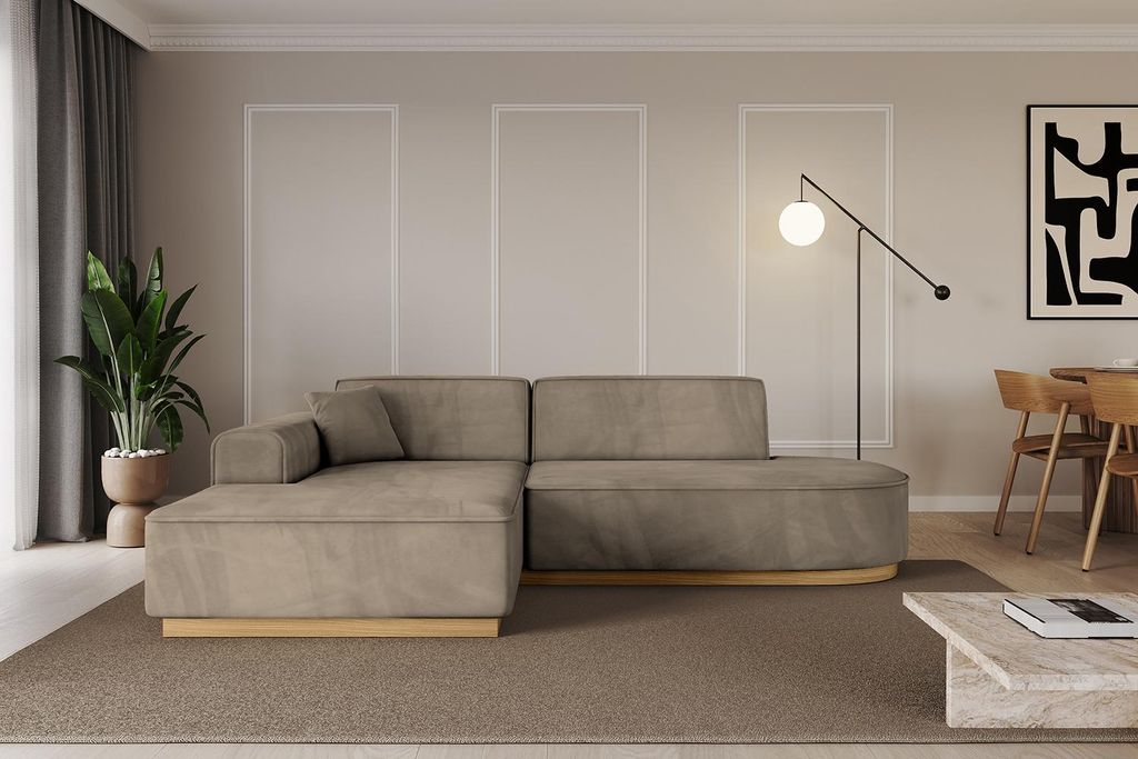 ALTDECOR Ecksofa in L-Form IREA-L1-v2 232x165x80 cm Braun Corner Sofa Eckcouch Couch Wohnlandschaft Cauchsofa