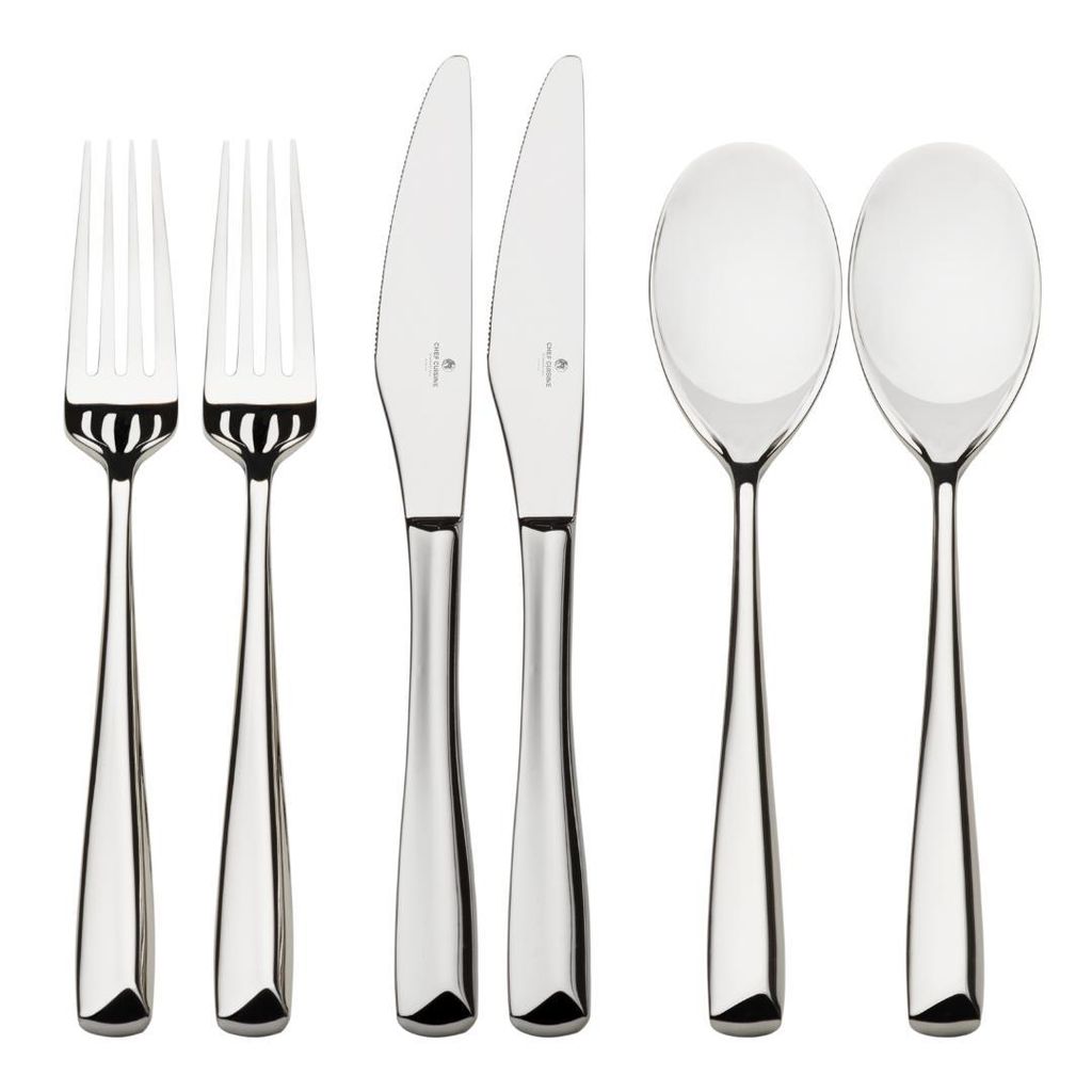 CHEF CUISINE International Tafelbesteck Set, 6-tlg., Edelstahl aus einem Stück geschmiedet, handpoliert, in Geschenkbox, spülmaschinengeeignet
