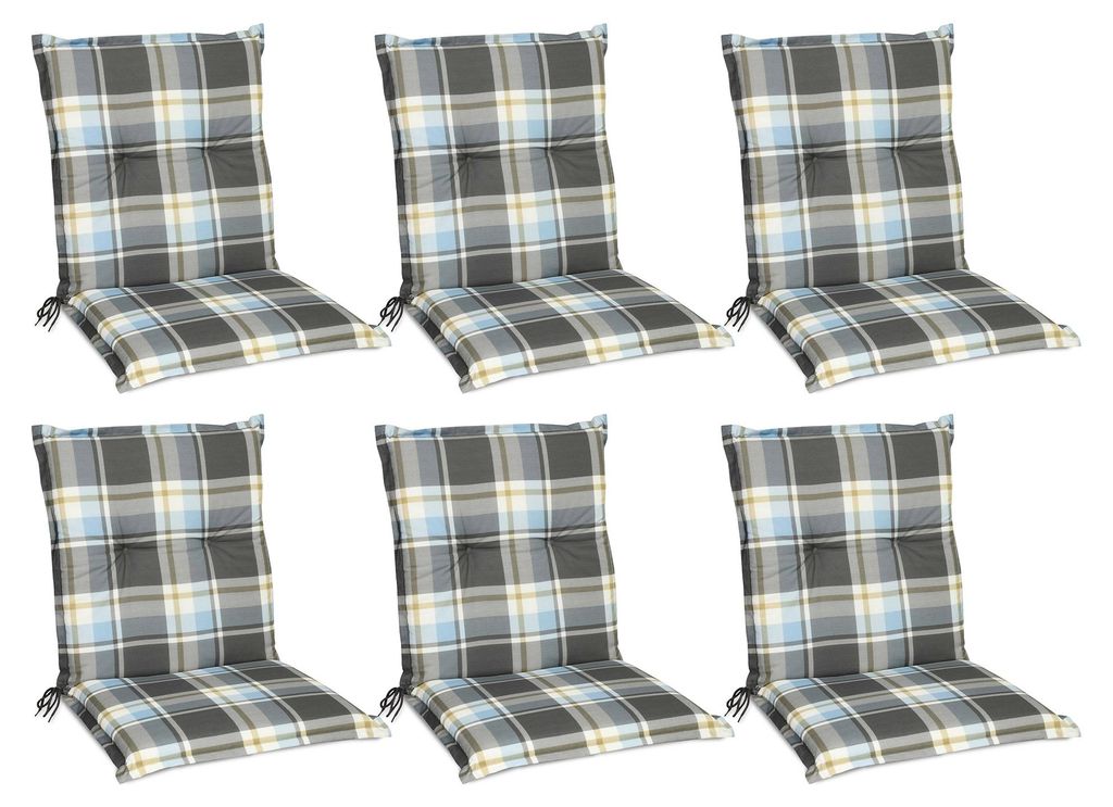 Beautissu 6er Set Sunny BK Niedriglehner Auflagen 100x50 cm Produktbild 
