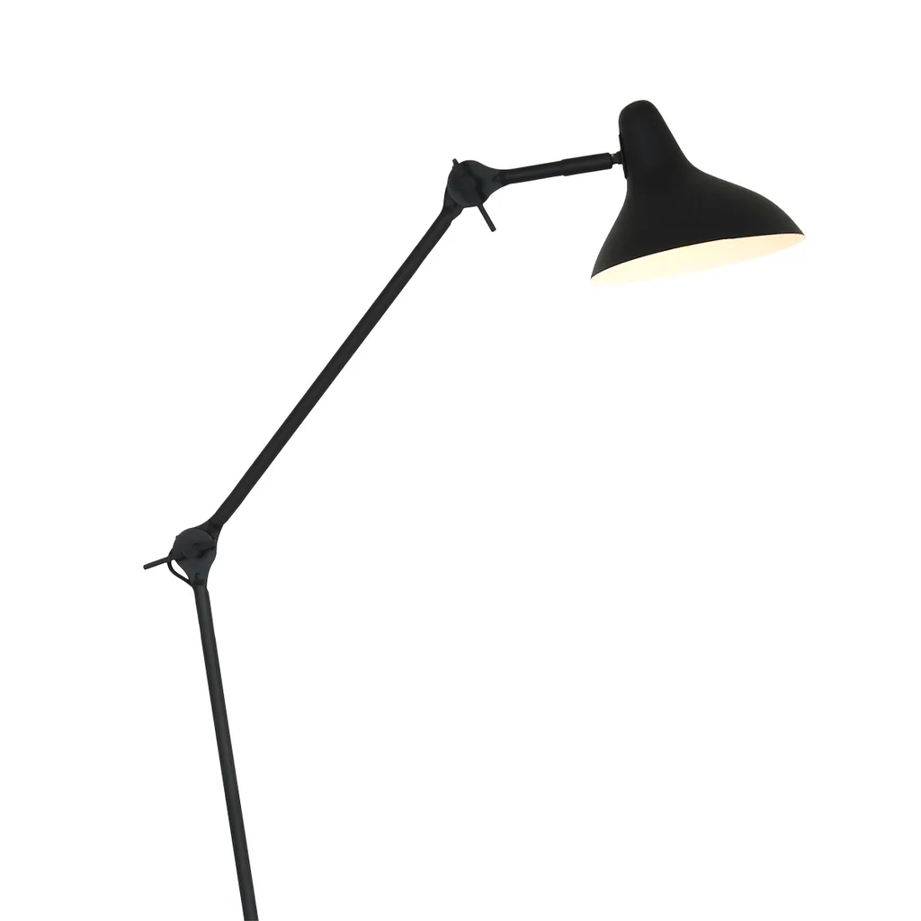 Lampadaire noir pour bureau et lecture - Lampe articulée 110 cm réglable