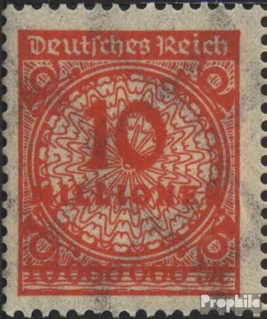 Briefmarken Deutsches Reich 1923 Mi 318A HT, Sprung im Korbdeckel gestempelt Korbdeckelmuster