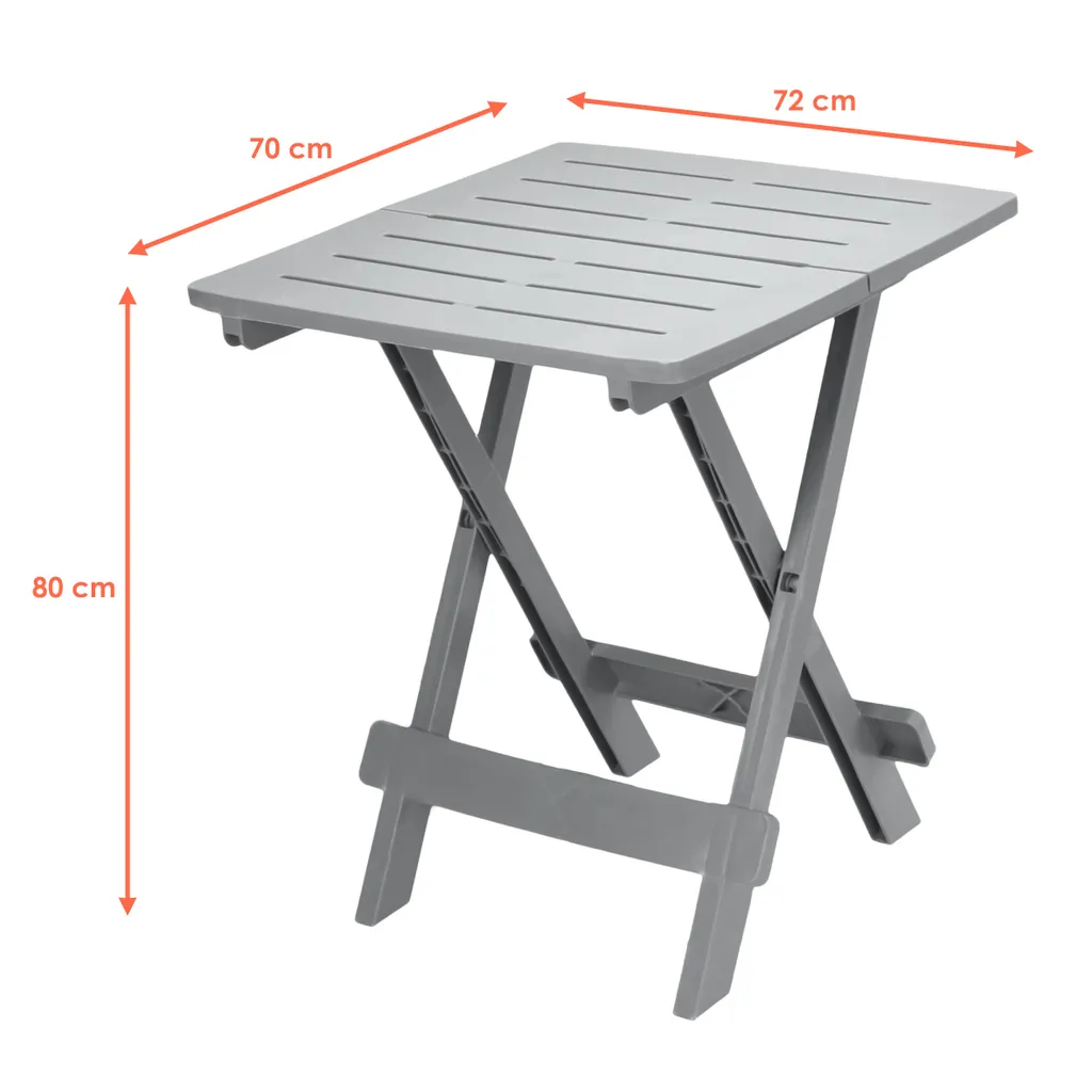 Table d'appoint de balcon TEVERE grise 80x70 pour petit déjeuner