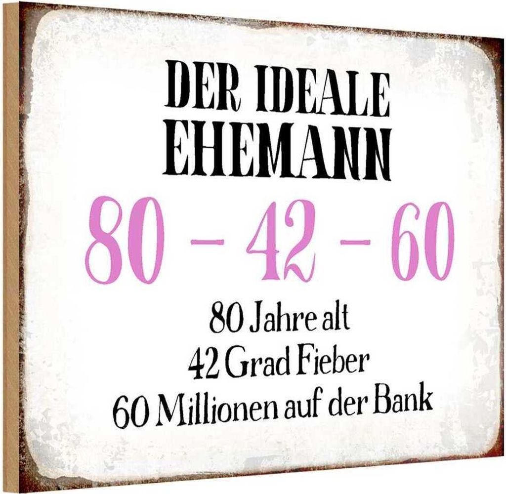 vianmo Holzschild 12x18 cm der idealer Ehemann 80-42-60 Männer Frauen