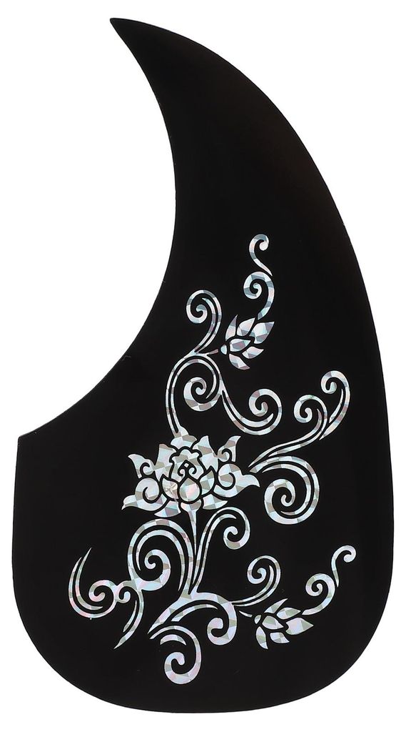 Gitarren-Schlagbrett aus PVC, schützend, dekorativ, selbstklebend, silberfarbenes Muster